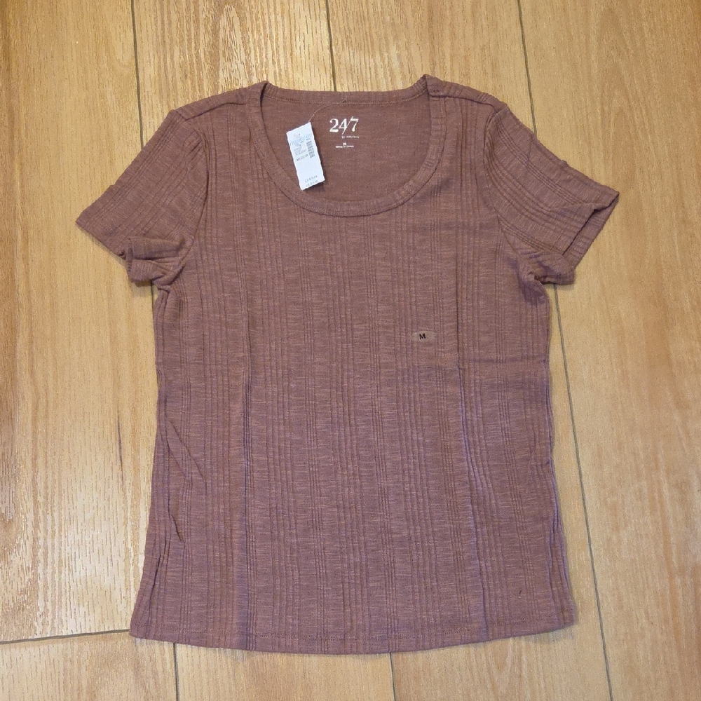 24/7 by maurices Women's Dusty Rose Short Sleeve Tee